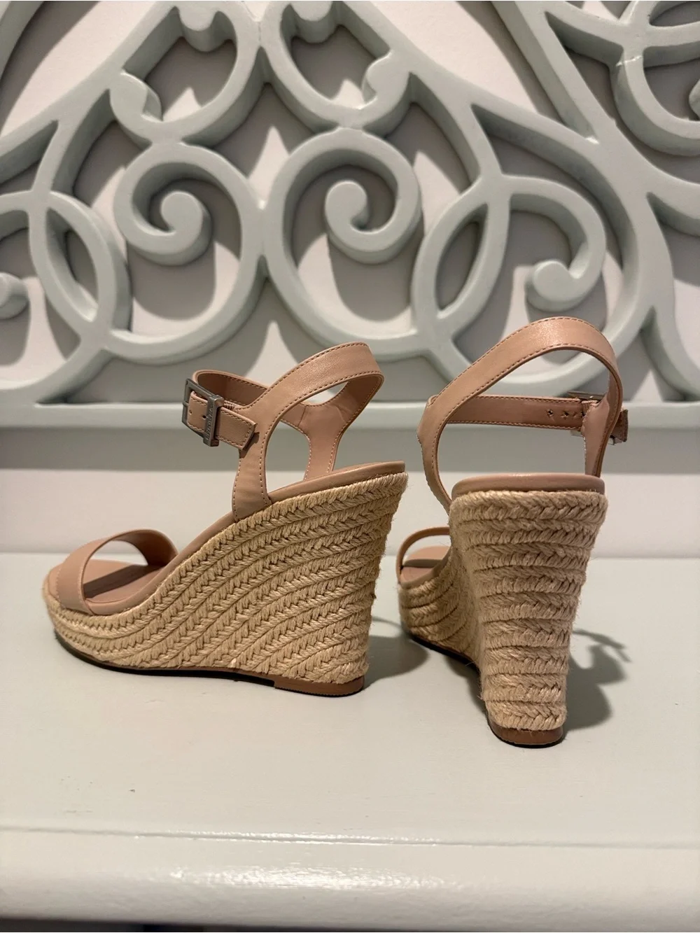 Charles By Charles David Nude Espadrille Wedge Sandals